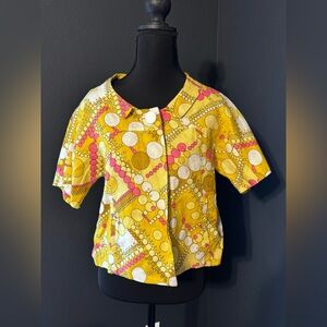 Vibrant Yellow and Pink Women's Blouse